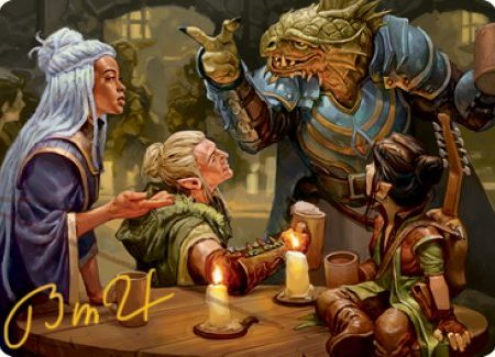 You Meet in a Tavern Art Card (Gold-Stamped Signature) [Dungeons & Dragons: Adventures in the Forgotten Realms Art Series] Supply